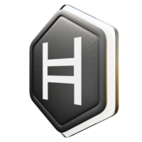 renderização 3d de criptografia de emblema hedera hbar png