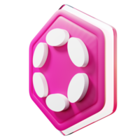 polkadot dot badge crypto representación 3d png