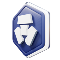 cronos cro badge crypto rendu 3d png