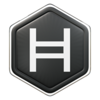 renderização 3d de criptografia de emblema hedera hbar png