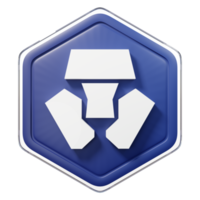 Cronos CRO Badge Crypto Isolated On White Background Blockchain Technology 3D Rendering png