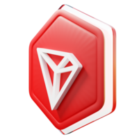 tron trx badge cripto renderização em 3d png