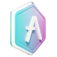 aave badge aave crypto rendu 3d png