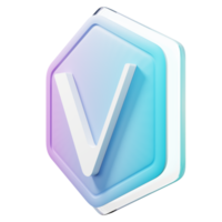 vechain vet emblema cripto renderização em 3d png