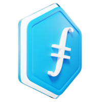 filecoin fil insigne crypto 3d renderen png