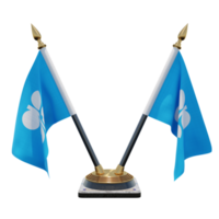 illustration 3d de l'opep porte-drapeau de bureau double v png