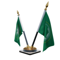 African Union 3d illustration Double V Desk Flag Stand png