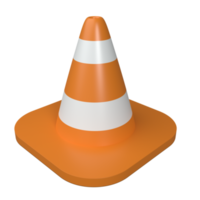 renderização de ilustração 3d de cone de trânsito png