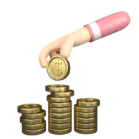 investissement rendu 3d illustration png