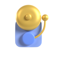 school bell 3d illustration rendering png