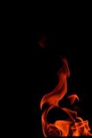 fire flame on black background photo