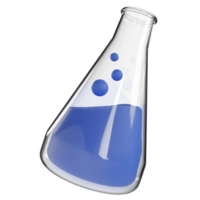 3D Chemistry Transparent Flask Illustration Premium PNG