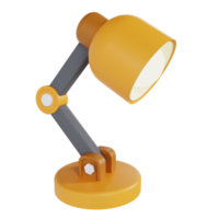 3D Desk Lamp Yellow and Orange Premium PNG