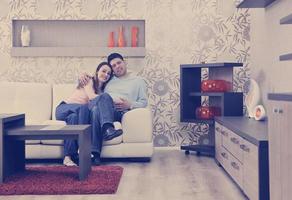 couple relaxing at home photo