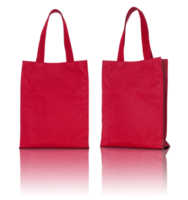 sac en tissu rouge isolé avec sol réfléchissant pour maquette png