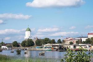 View of the medieval knight's castle from the city embankment. photo