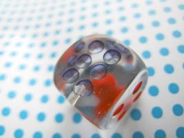 lucky dice on table photo