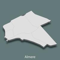 3d isometric map of Almere is a city of Netherlands vector