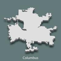 3d isometric map of Columbus is a city of United States vector