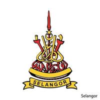 escudo de armas de selangor es una región de Malasia. emblema vectorial vector