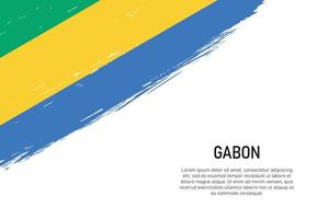 Grunge styled brush stroke background with flag of Gabon vector