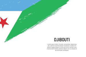 Grunge styled brush stroke background with flag of Djibouti vector