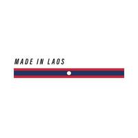 Made in Laos, badge or label with flag isolated vector