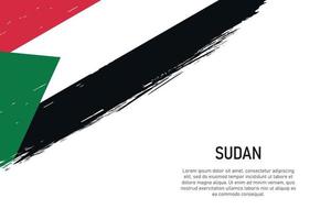 Grunge styled brush stroke background with flag of Sudan vector