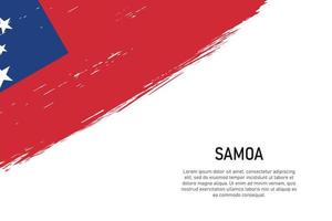 Grunge styled brush stroke background with flag of Samoa vector