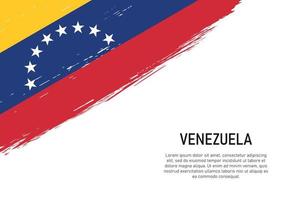 fondo de trazo de pincel de estilo grunge con bandera de venezuela vector