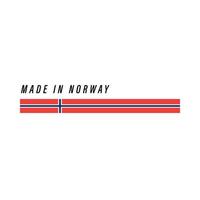 Made in Norway, badge or label with flag isolated vector