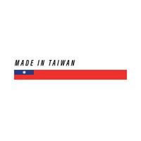 Made in Taiwan, badge or label with flag isolated vector