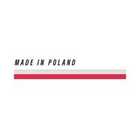 Made in Poland, badge or label with flag isolated vector