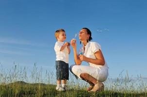 woman child bubble photo