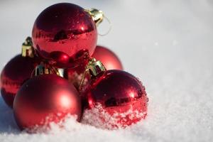 christmas ball in snow photo