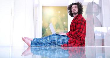 man enjoying relaxing lifestyle photo