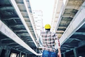 hard worker on construction site photo