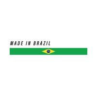 Made in Brazil, badge or label with flag isolated vector