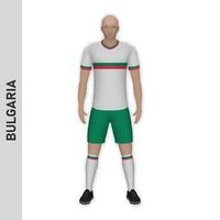 3D realistic soccer player mockup. Bulgaria Football Team Kit te vector