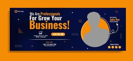 Modern banner template design for business webinar, marketing webinar, online class program, etc vector