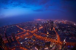 Dubai night skyline photo