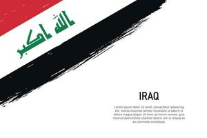 Fondo de trazo de pincel de estilo grunge con bandera de irak vector