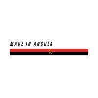 Made in Angola, badge or label with flag isolated vector