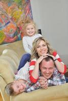 happy young family at home photo