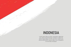 Grunge styled brush stroke background with flag of Indonesia vector