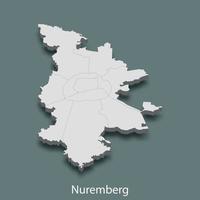 3d isometric map of Nuremberg is a city of Germany vector