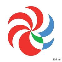 Coat of Arms of Ehime is a Japan prefecture. Vector emblem