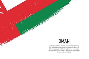 Grunge styled brush stroke background with flag of Oman vector