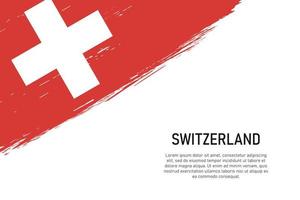 Grunge styled brush stroke background with flag of Switzerland vector