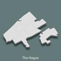 3d isometric map of The Hague is a city of Netherlands vector